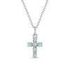Opal Cross Kids / Children's / Girls Pendant/Necklace - Sterling Silver