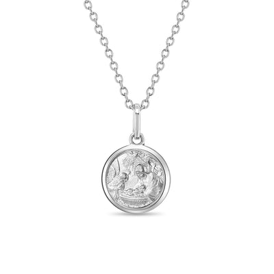 Baptism Medal 11mm Toddler/Kids Necklace Religious - Sterling Silver