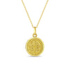 Saint Benedict Medal 13mm Toddler/Kids Necklace Religious - Gold Plated Sterling Silver