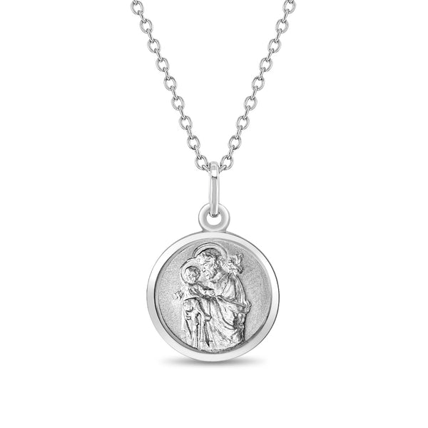 St Joseph Medal 13mm Toddler/Kids Necklace Religious - Sterling Silver