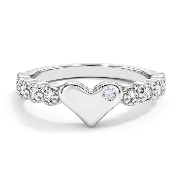 Heart & CZ Band Child Ring