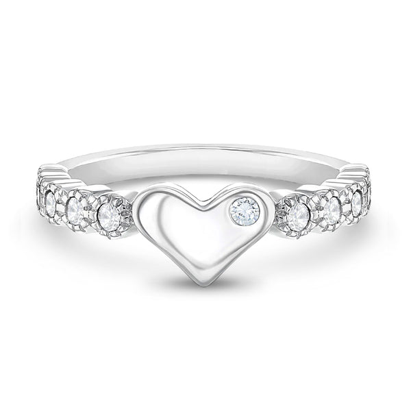 Heart & CZ Band Child Ring
