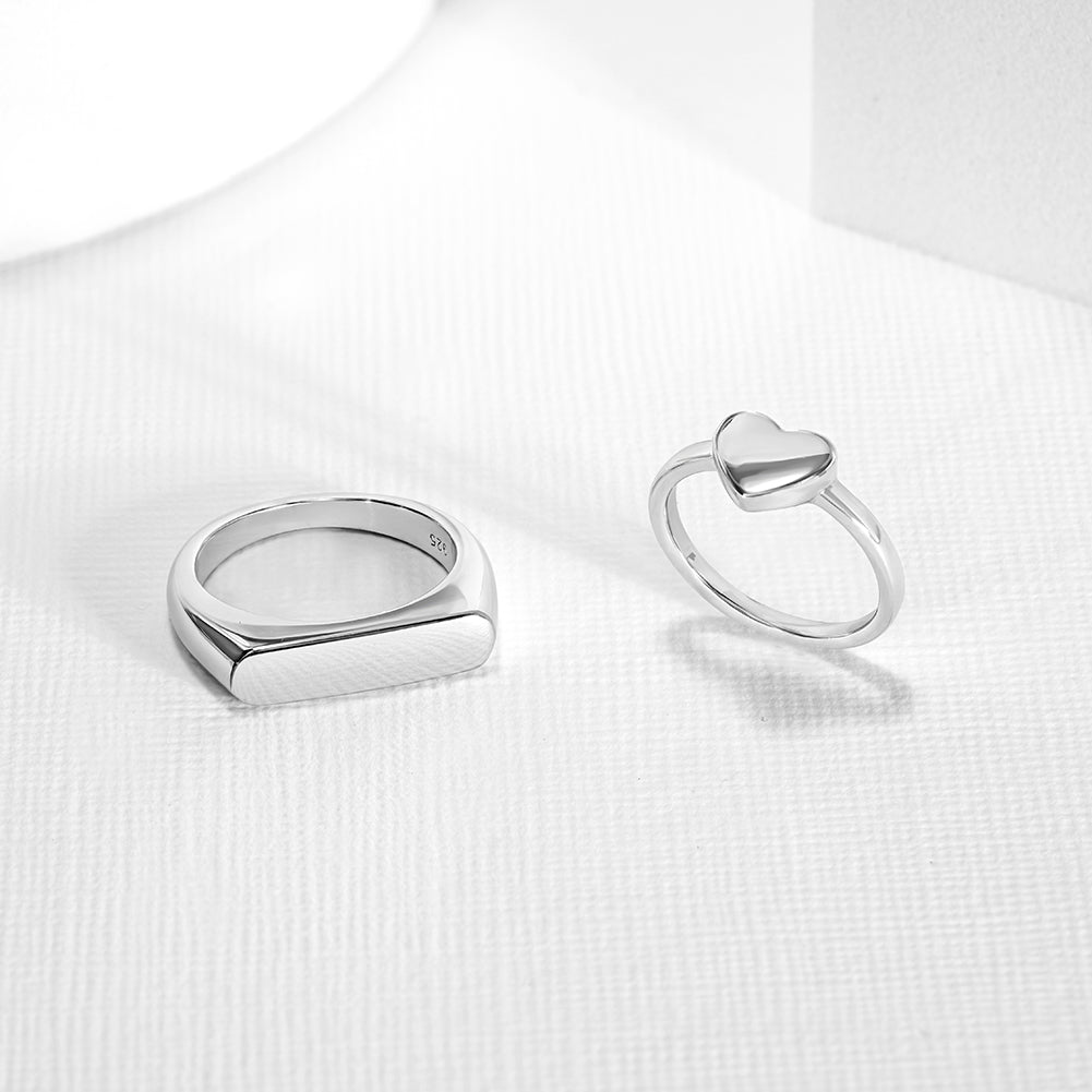 Thin Flat Signet Size 4-7 Kids / Teen Ring Engravable - Sterling Silve