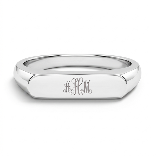Thin Signet Personalized Ring for Girls