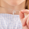 Custom Heart Ring Name Kids / Children's Necklace - Sterling Silver