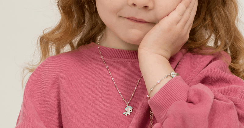 Lustrous Seashell Kids / Children's / Girls Jewelry Set - Sterling Sil