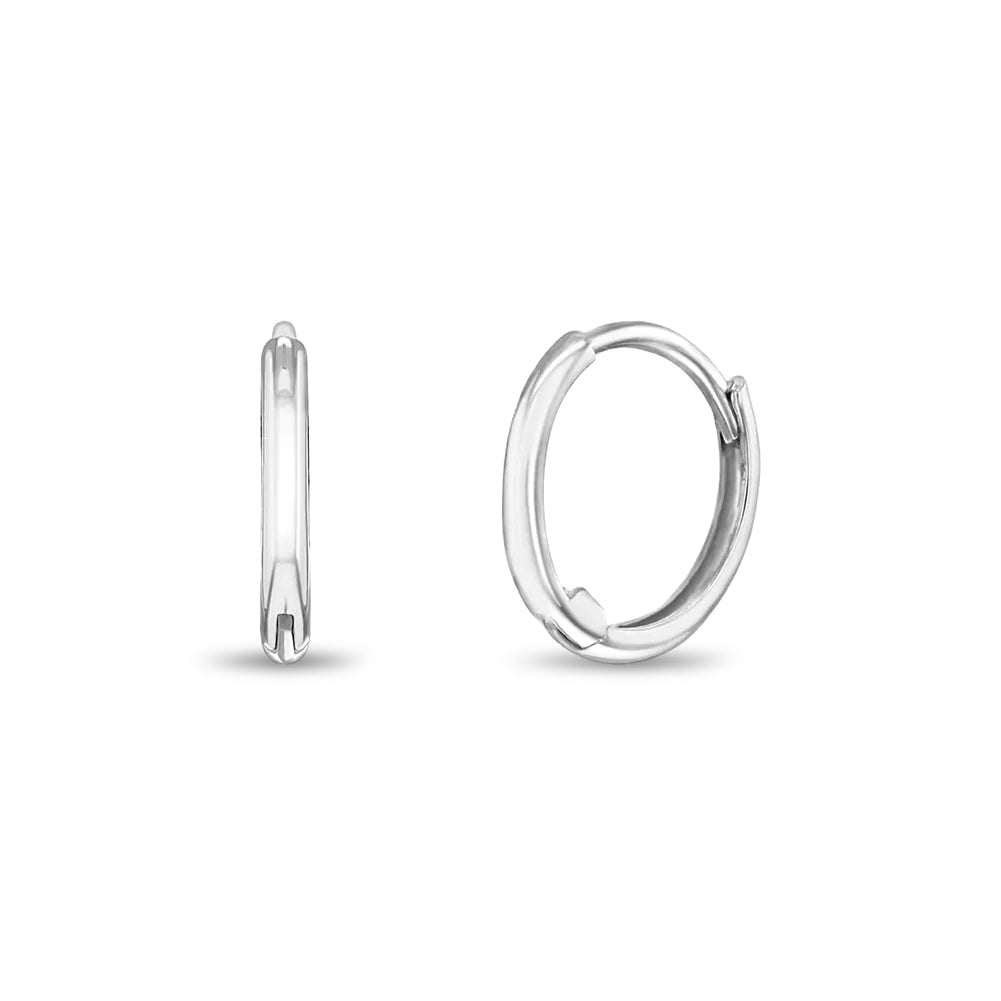 14k White Gold The Perfect Tiny Hoop 7mm Baby / Toddler / Kids Earrings Hoop