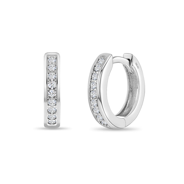 14k Clear CZ Girls Huggie Hoops