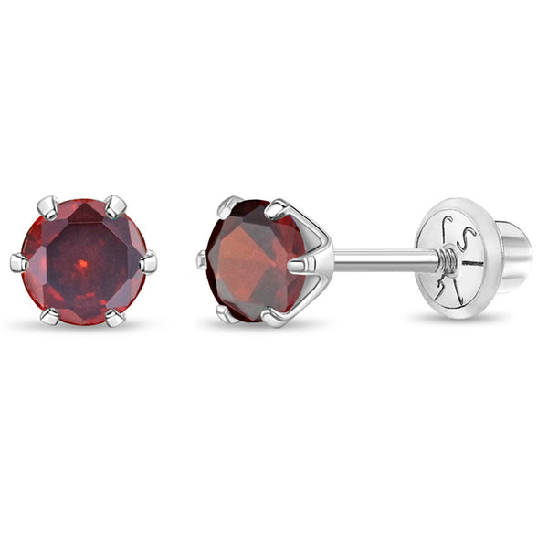 14k Classic Solitaire Girls Earrings