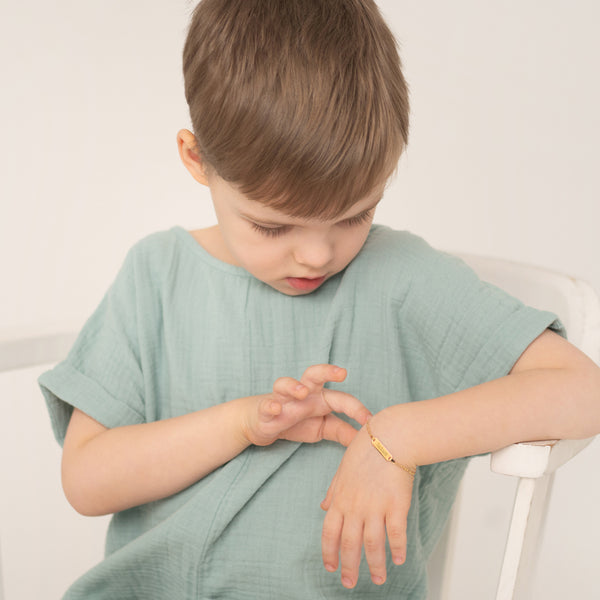 14k Classic Figaro Identification Baby Boy's Bracelet