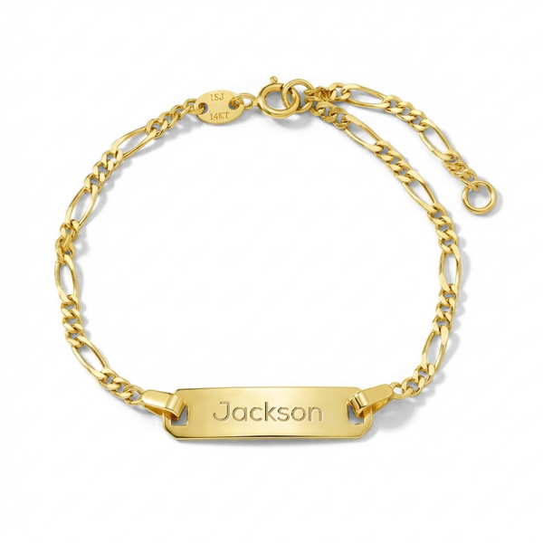 14k Classic Figaro Identification Baby Boy's Bracelet