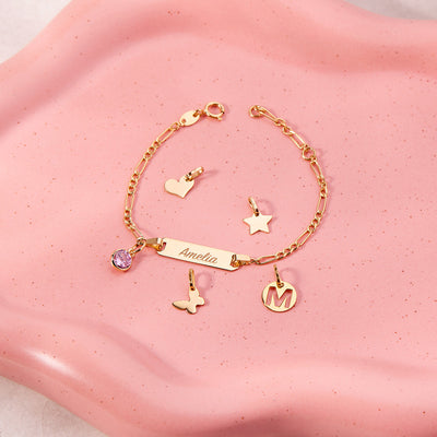 14k Gold Classic Figaro Identification Baby Toddler Kids