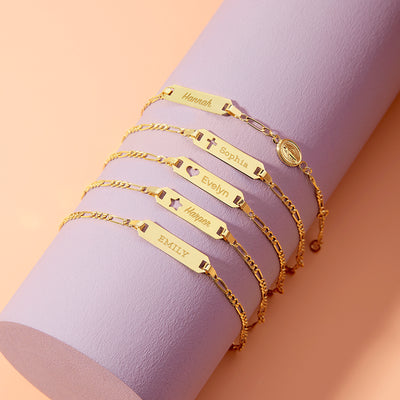 14k Gold Classic Figaro Identification Baby Toddler Kids