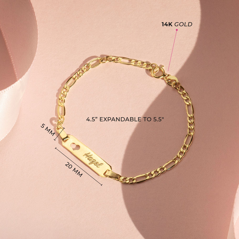 Men's Solid Link ID Bracelet 14K Yellow Gold 13.5mm | Jared
