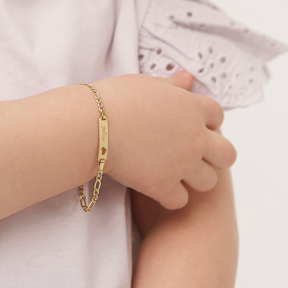 Chain Bracelet For Baby Girl Id Bracelet Gold 14k Gold Heart