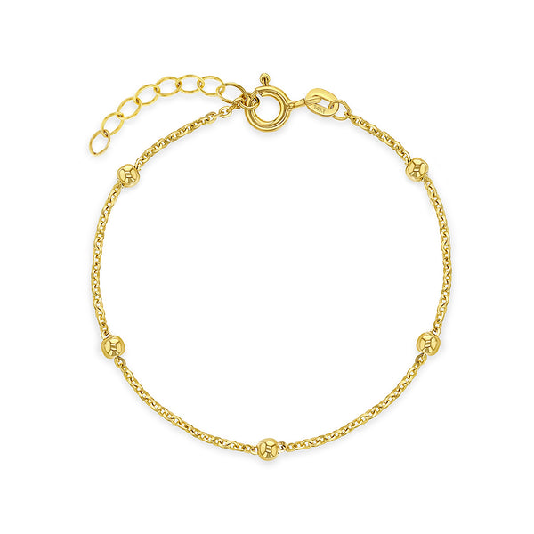 14k Tiny Polished Satellite Girls Bracelet