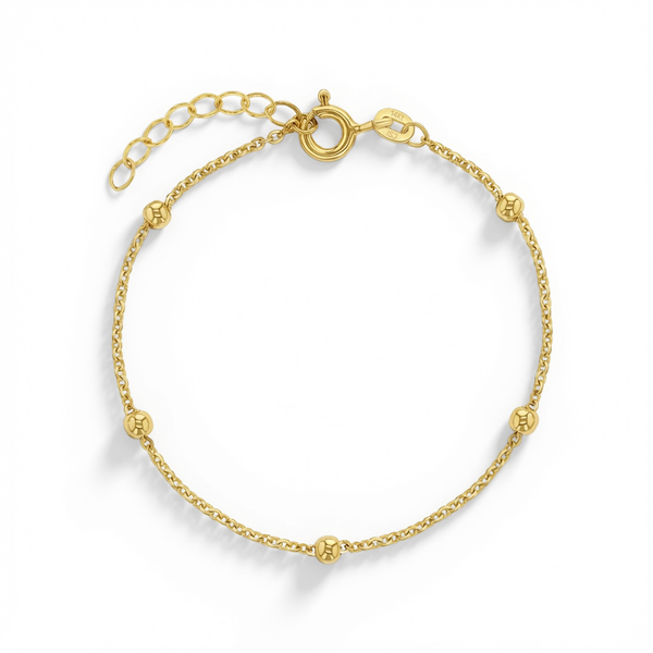 14k Tiny Polished Satellite Girls Bracelet