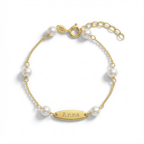 14k Oval Tag ID Children's Bracelet