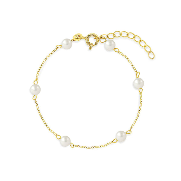 14k 4mm Freshwater Cultured Pearl Toddler Bracelet