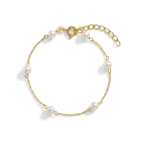 14k 4mm Freshwater Cultured Pearl Toddler Bracelet