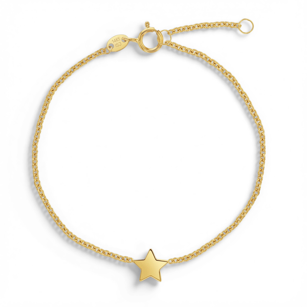 14k Flat Star Women's Bracelet