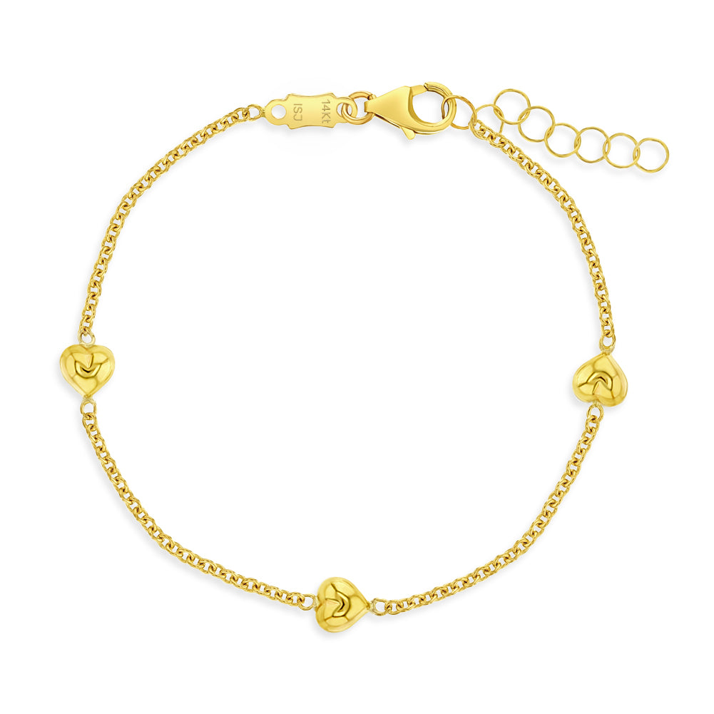 Girls Golden Sweetheart Initial Bracelet - The Vintage Pearl