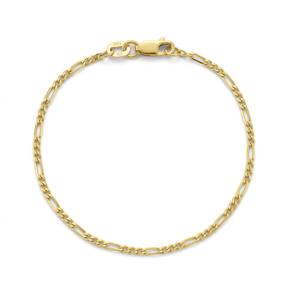 14k Figaro Chain Link Boy's Bracelet