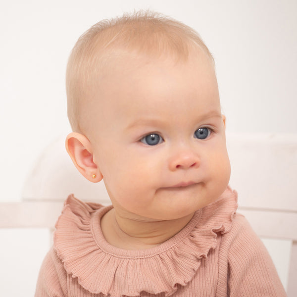 14k Classic Ball Toddler Earrings