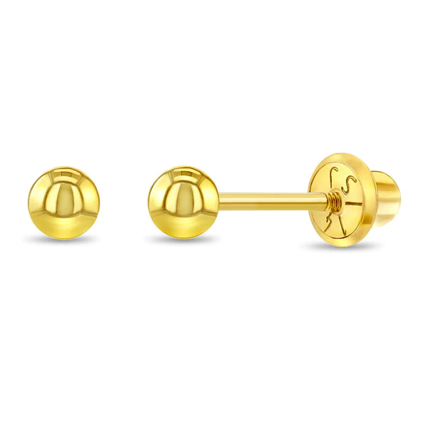 14k Classic Ball Toddler Earrings