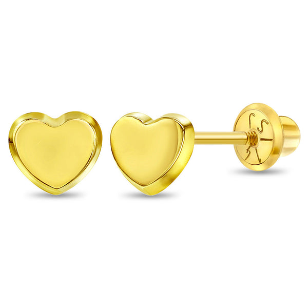 14k Polished Heart Girl Earrings