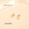 14k Gold Classic CZ Heart Baby / Toddler / Kids Earrings Safety Screw Back