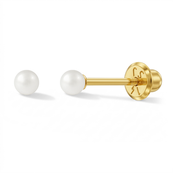 14k Classic Cultured Pearl Children's Earrings
