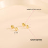 14k Gold Teenie Tiny CZ Heart 3mm Baby / Toddler / Kids Earrings Safety Screw Back
