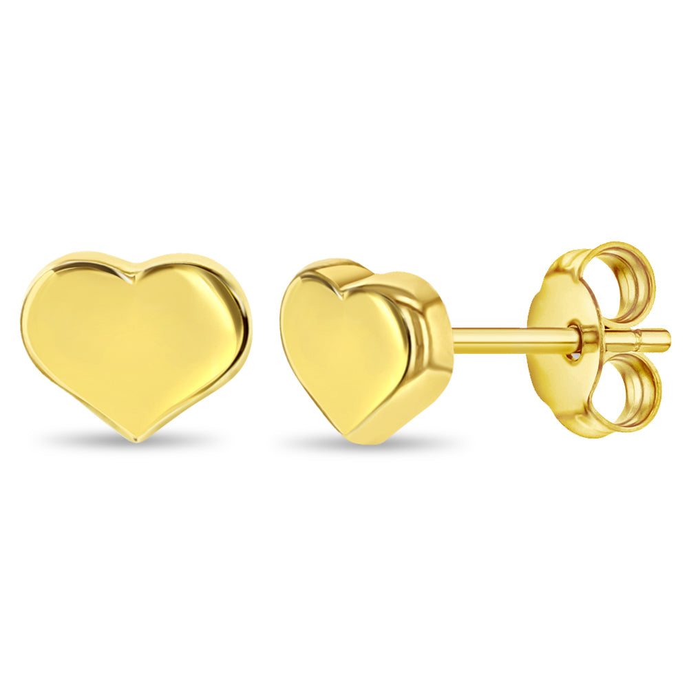 14k Gold TIny Puffed Heart Kids / Children's / Girls Earrings