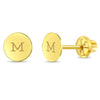 14k Gold Engraved Coin Women's Earrings