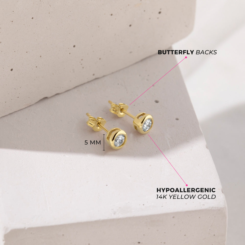 Butterfly Earrings 1.3 Grams - Personalised Kids Gold Jewellery - Doodles  by Purvi