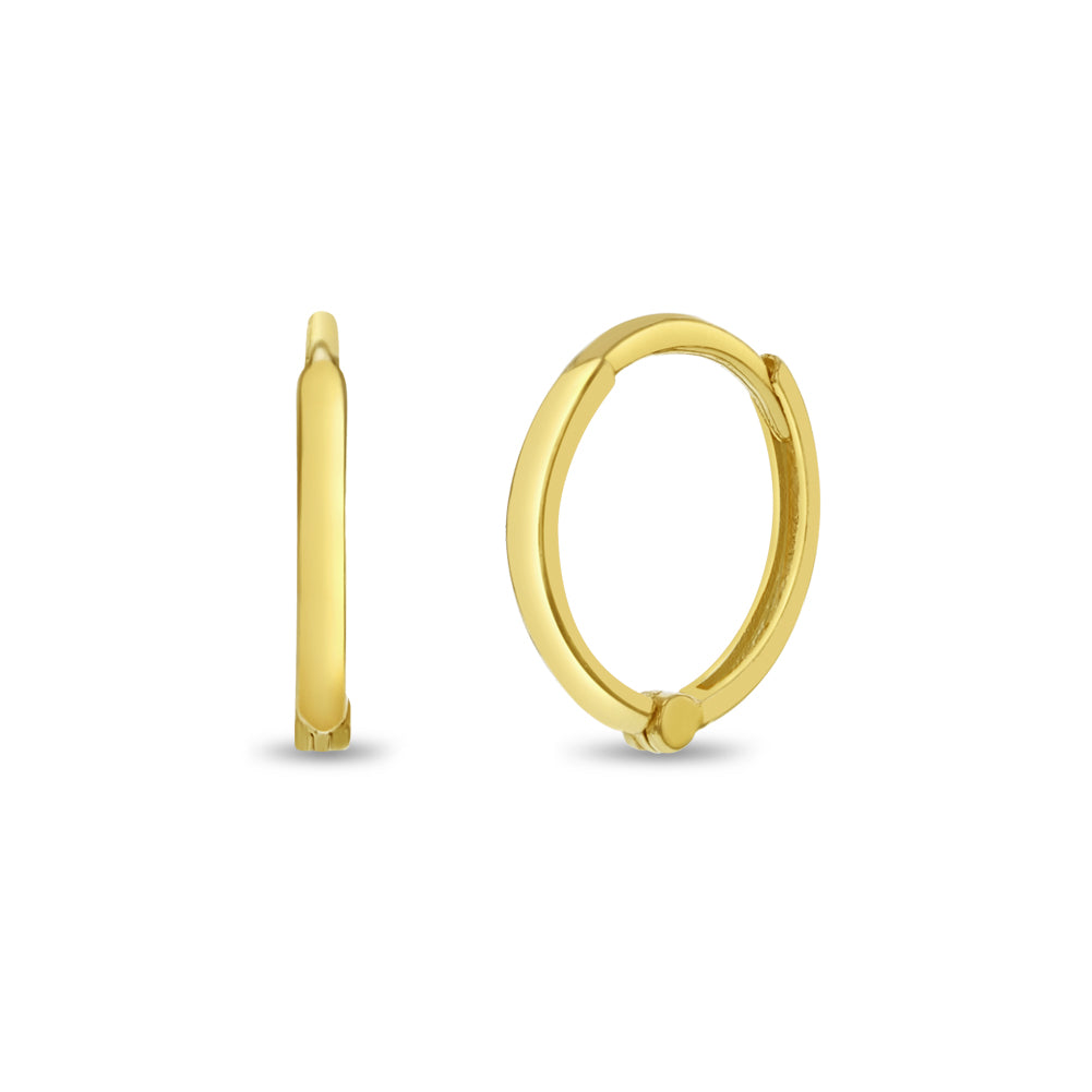 14k Gold Timeless 9mm Kids / Children's / Girls Earrings Hoop