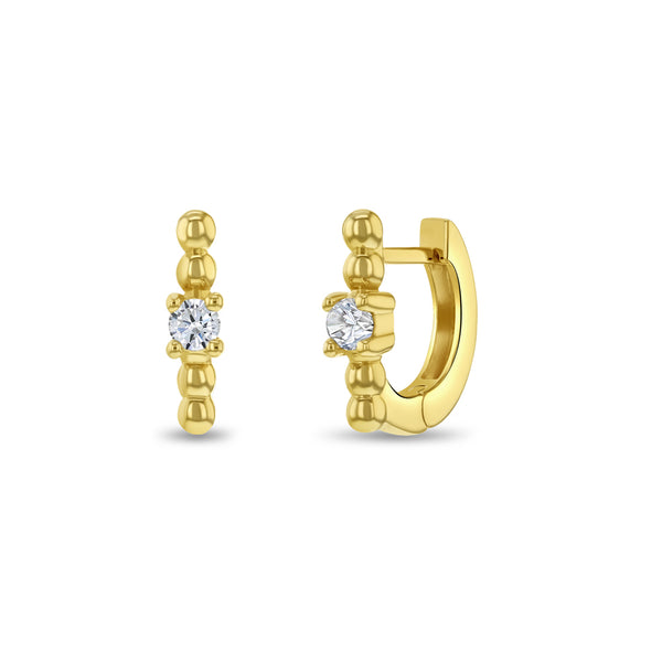 14k Polished Front CZ Baby Hoops