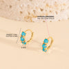 14k Gold Simulated Turquoise Pronged 7mm Baby / Toddler / Kids Earrings Hoop