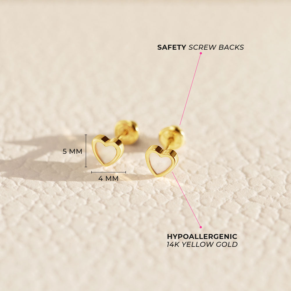Baby Girls' Classic Ball Screw Back 14K Yellow Gold Earrings - 4mm - in Season Jewelry