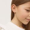 14k Gold Royal Heart CZ Kids / Children's / Girls Earrings Safety Screw Back