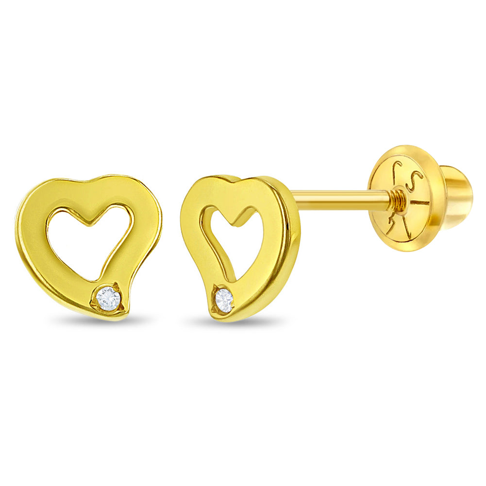 14k Gold 5-6 Polished Heart Charm Baby / Toddler / Kids Bracelet