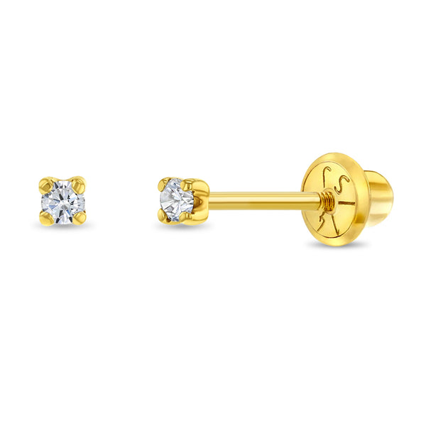 14k Prong Diamond Women's Studs