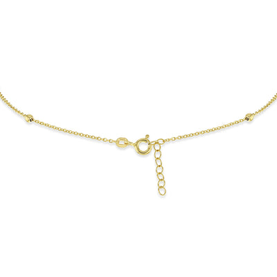 Blushing Rose, Clear CZ Children's Necklace for Girls - 14K Gold