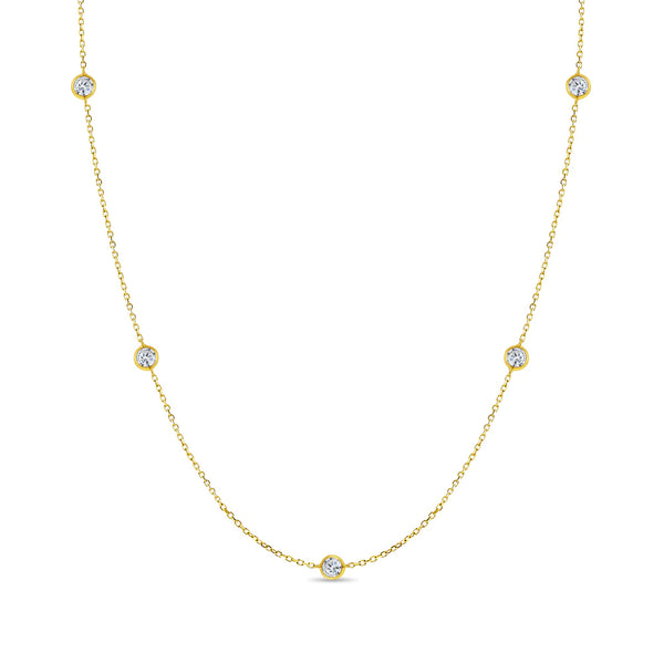 14K Gold Sparkling CZ Girls Necklace