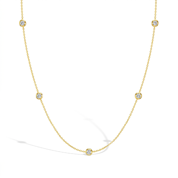 14K Gold Sparkling CZ Girls Necklace