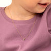 14k Gold Dainty CZ Cross 16" Kids / Children's / Girls Pendant/Necklace