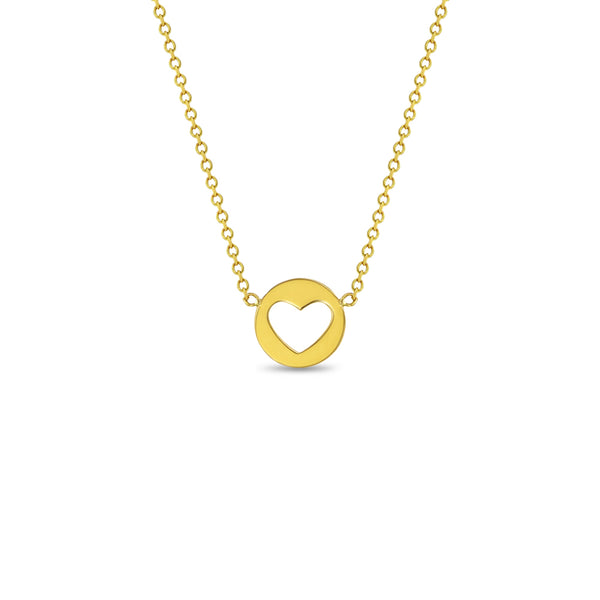 14k Heart Cut Out Girls Necklace