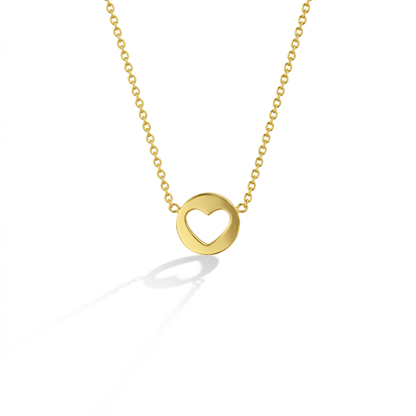 14k Heart Cut Out Girls Necklace