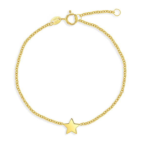 14k Flat Star Women's Bracelet